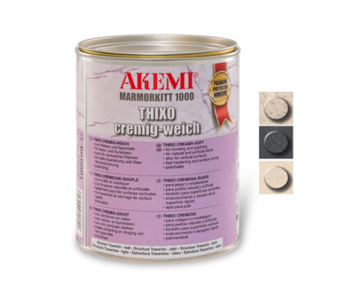 Желеобразная структурная шпатлевка AKEMI для мрамора Marble Filler 1000 Thixo creamy-soft  светло-коричневая 10431, 1,7 кг